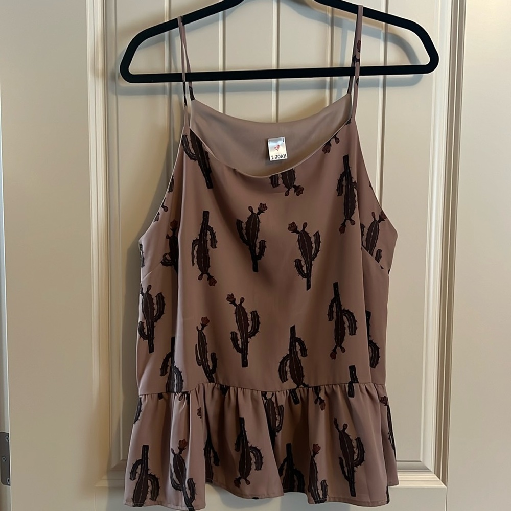 Spaghetti Strap Cactus Print Top